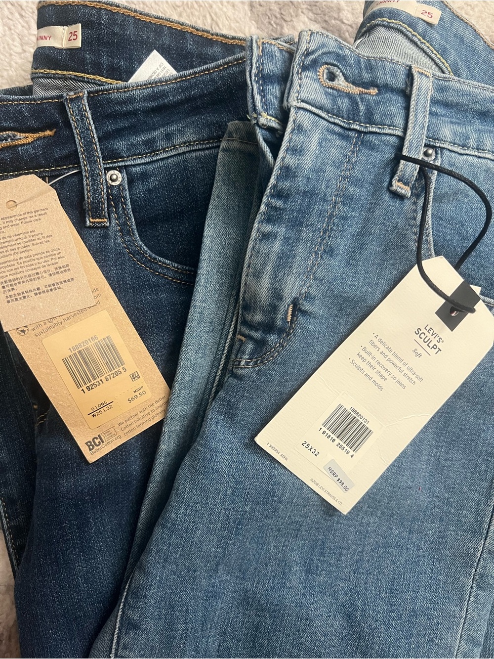 10 pairs of size 25 jeans Levi’s/abercrombie - Picture 2 of 6